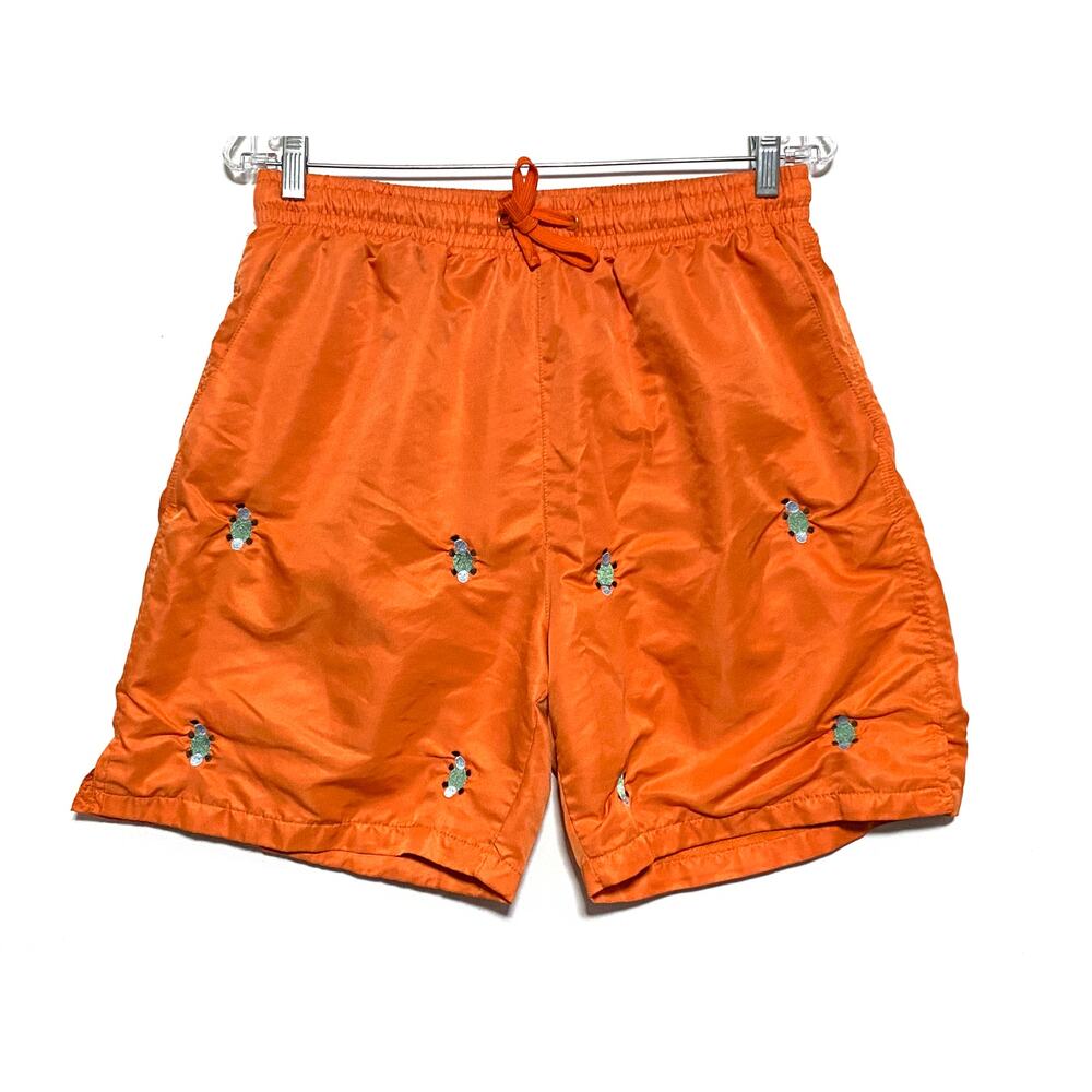 Driptition Orange Shorts Embroidered Water Animal Beaver Otter Mens M Drawstring
